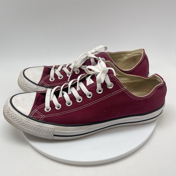 Converse All Star Sneakers Mens 11 Low Top Burgundy Canvas Casual Shoes M9691 - Picture 3 of 10